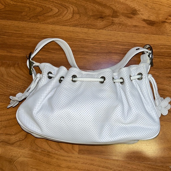 Isabella Fiore Perforated Leather Bag with 3D Flowers - Picture 9 of 11